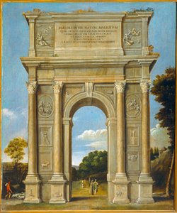 Arc de triomphe ... (huile sur toile) - Domenichino (1581 1641)