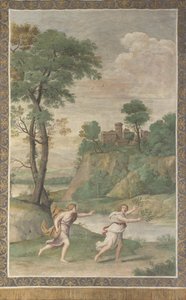 Apollon poursuivant Daphné Fresque de la Villa Aldobrandini, 1617-1618