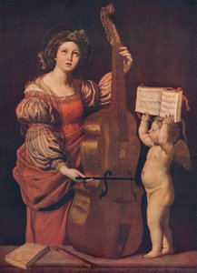 Sainte Cécile avec un ange tenant une partition musicale, 1617-1618
