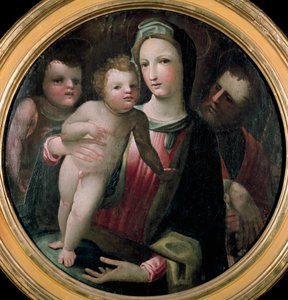 Tondo de la Sainte Famille avec Saint Jean-Baptiste enfant