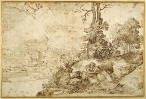 Paysage avec astrologie - Domenico Campagnola