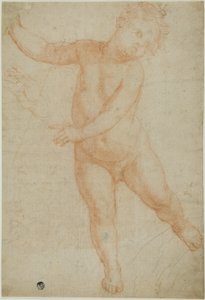 Putto posé sur la jambe droite (recto) ; Esquisse d