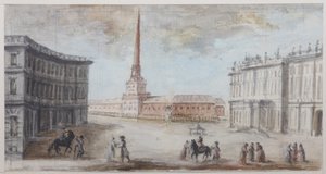 La place du Palais à Saint-Pétersbourg - Domenico Felice Lamoni