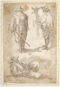 Études figuratives de soldats - Domenico Gargiulo, called Micco Spadaro