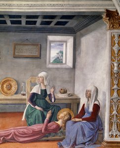 Annonce de la Mort à Sainte Fina par Saint Grégoire le Grand (détail) - Domenico Ghirlandaio