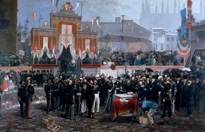 Cérémonie de pose de la première pierre de la Galleria Victor Emmanuel II à Milan, 7 mars - Domenico Induno