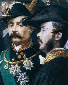 Pose de la première pierre de la Galleria Vittorio Emanuele à Milan (détail) - Domenico Induno