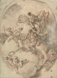 Étude pour plafond : Apollon et autres figures - Domenico Mondo
