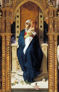 Triptyque de la Madone des Roses, par Domenico Morelli (1823-1901) (détail)
