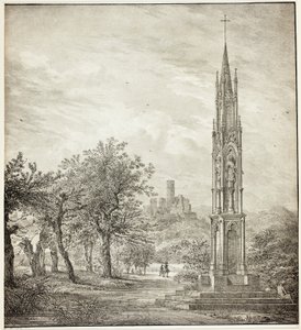 Ruine de Godesberg avec la soi-disant Haute Croix du Rhin - Domenico Quaglio