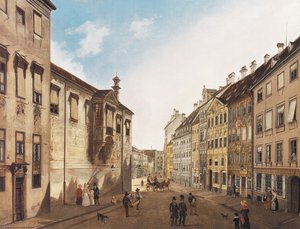 Die Residenzstraße vers la Max-Joseph-Platz en 1826