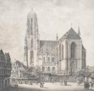 Litho - Francfort - Cathédrale impériale - Quaglio - 1819 - Domenico Quaglio the Younger