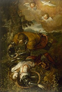 Tancrède baptisant Clorinde - Domenico Tintoretto