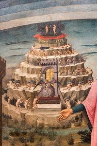 La Divine Comédie de Dante Alighieri, détail de la colline du Purgatoire