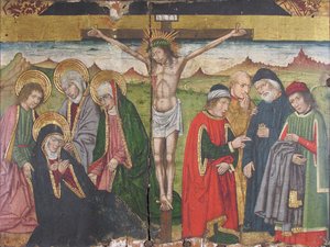 Panneau avec La Crucifixion du Retable, 15ème siècle - Domingo Ram