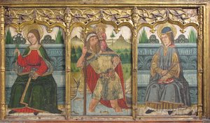 Predella avec Sainte Brigitte, Saint Christophe et Saint Kilian du Retable, 15ème siècle