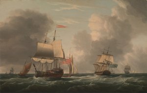 Un deux-ponts anglais à la cape, avec d
