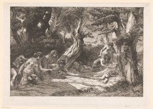 Diane et ses nymphes trouvent Cupidon endormi dans la forêt - Dominique Vivant Denon (baron)