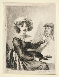 Louise-Elisabeth Vigée-Lebrun, après et en miroir du portrait de 1790 aux Uffizzi - Dominique Vivant Denon