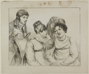 Homme et deux femmes conversant - Dominique Vivant Denon