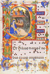 Nativité, dans une initiale P