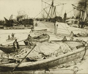 La marée montante sur la Tamise - Donald Shaw MacLaughlan