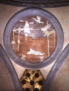 Saint Jean à Patmos, médaillon en écoinçon, c.1425 - Donatello