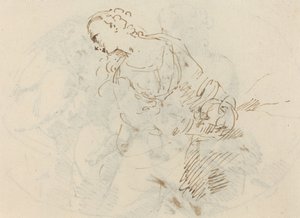 Figure féminine (Madeleine pénitente ?) [verso]
