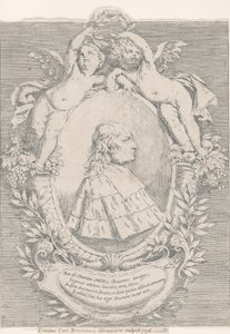 Portrait de Giovanni Girolamo Sbaraglia, dans un ovale flanqué de deux putti sur des cornucopias, 1716 - Donato Creti