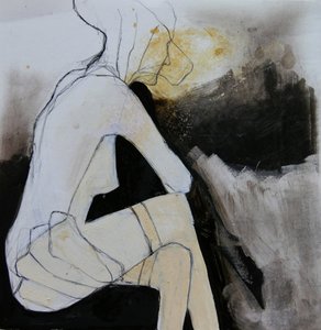 Femme assise, pensive
