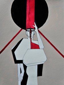 La femme aux rayures rouges