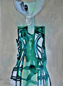Femme verte stylisée