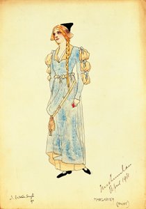 Croquis de costume pour Marguerite pour la représentation de Faust - Dorothy Carleton Smyth