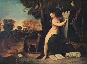 Circé et ses amants dans un paysage, c1525