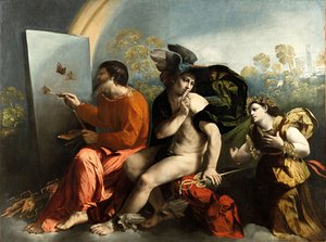 Jupiter, Mercure et la Vertu peignant des papillons - Dosso Dossi