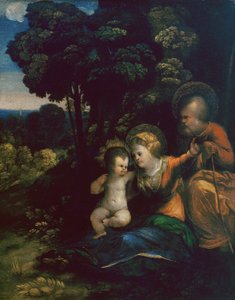 Repos pendant la fuite en Égypte, par Dosso Dossi, à la Galerie des Offices à Florence - Dosso Dossi