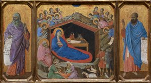 La Nativité avec les prophètes Isaïe et Ezéchiel - Duccio di Buoninsegna