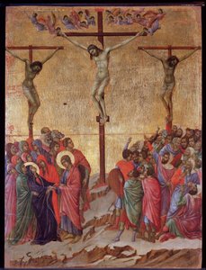 La Crucifixion avec le bon larron (Dismas) et le mauvais larron (Gestas) - Duccio di Buoninsegna