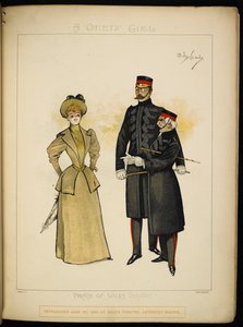 Une des filles de Gaiety, et deux officiers des Life Guards