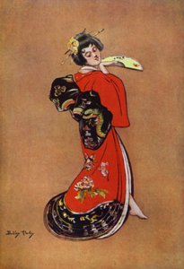 La Geisha, design pour une affiche (lithographie en couleur)