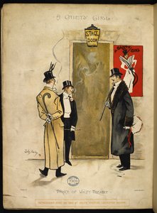 Trois gentlemen attendant à la sortie des artistes, pour voir les filles de Gaiety.