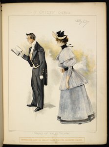 Deux personnages. Un homme lisant un livre et une dame.