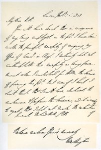 Lettre du Duc de Wellington au Général Rowland Hill, 1er février 1828