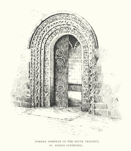 Porte normande dans le transept sud, cathédrale de St Albans - Duncan Moul