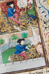 Page de "La Belle Dame Sans Merci" par Alain Chartier, Paris, début du XVe siècle - Dunois Master