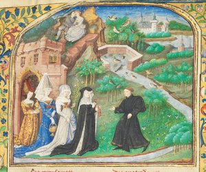 Page de "La Belle Dame Sans Merci" par Alain Chartier, Paris, début du XVe siècle - Dunois Master