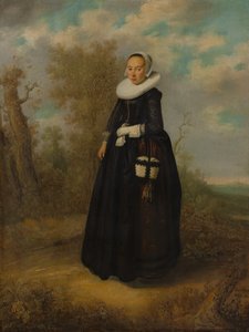 Jeune femme dans un paysage