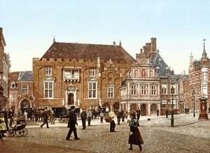 Hôtel de ville sur le Grote Markt, Haarlem, Hollande