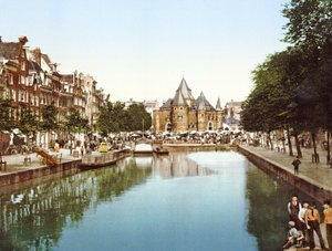 Le Nouveau Marché et la Bourse, Amsterdam, Pays-Bas, pub. vers 1900