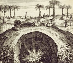 Un cuiseur à vapeur géant souterrain, de China Illustrated par Athanasius Kircher (1601-80) 1667 - Dutch School